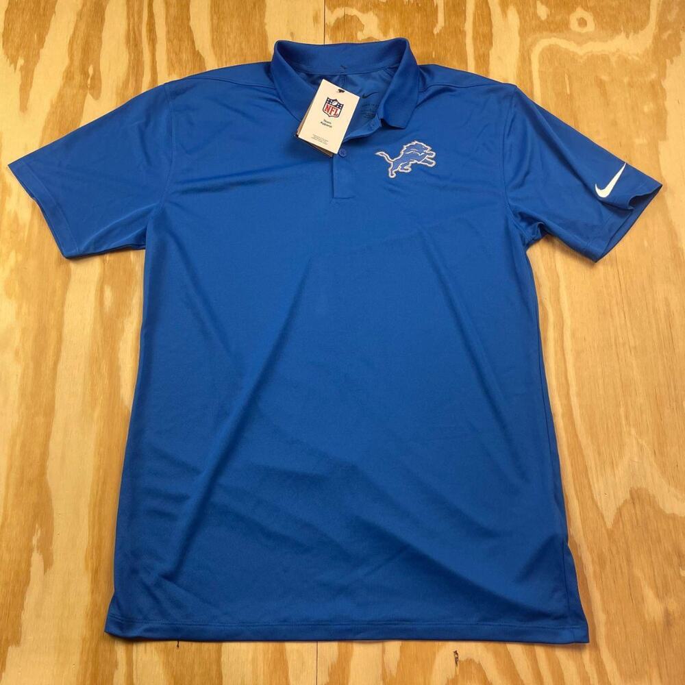 Detroit Lions x Nike Dri-FIT Polo Shirt – Blue – Men’s S – Brand New